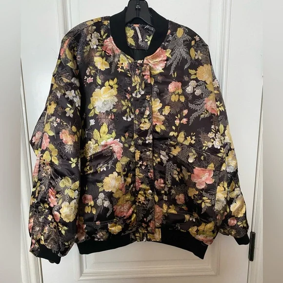 Free People Floral Jacquard Bomber Jacket - Worn once!!